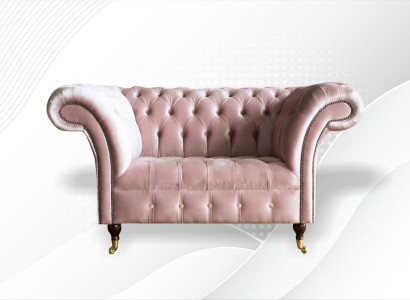 Chesterfield Sessel Rosa Textil Wohnzimmer Modern Design Kreative Möbel Neu